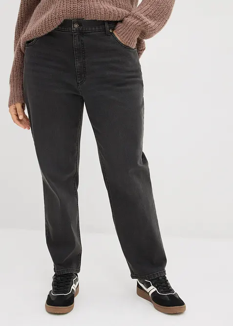 Jean droit taille haute, raccourci, bonprix