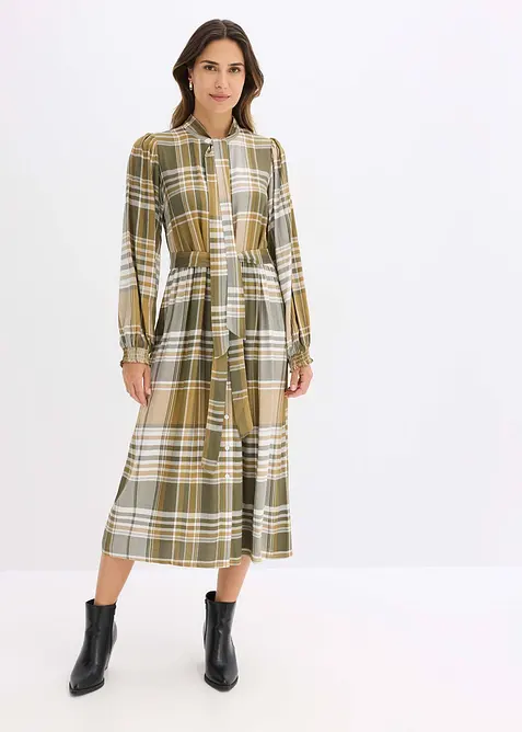 Robe midi avec col lavallière, bonprix