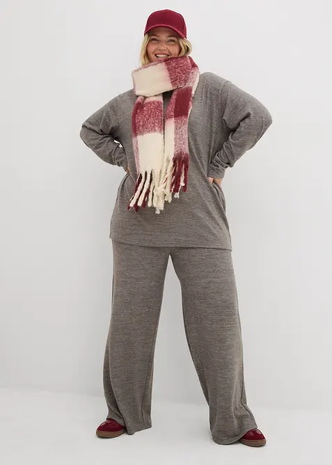 Pantalon palazzo aspect maille, bonprix