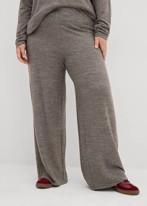 Pantalon palazzo aspect maille, bonprix