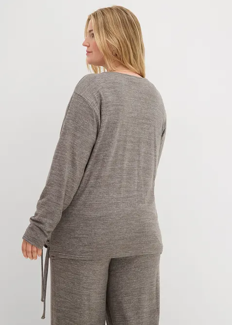 Gilet cache-cœur aspect maille, bonprix