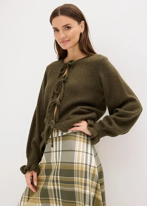 Gilet en maille oversize, laine mélangée, bonprix