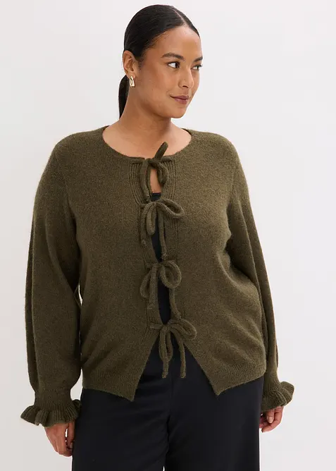 Gilet en maille oversize, laine mélangée, bonprix