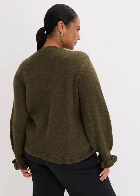 Gilet en maille oversize, laine mélangée, bonprix