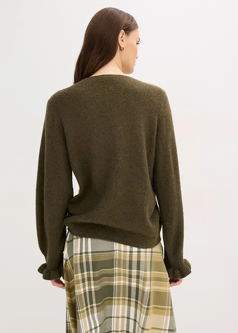 Gilet en maille oversize, laine mélangée, bonprix