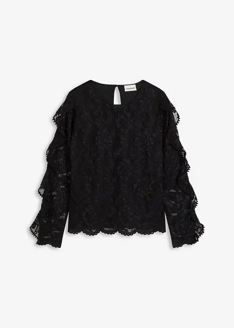 Blouse en dentelle et jersey, bonprix
