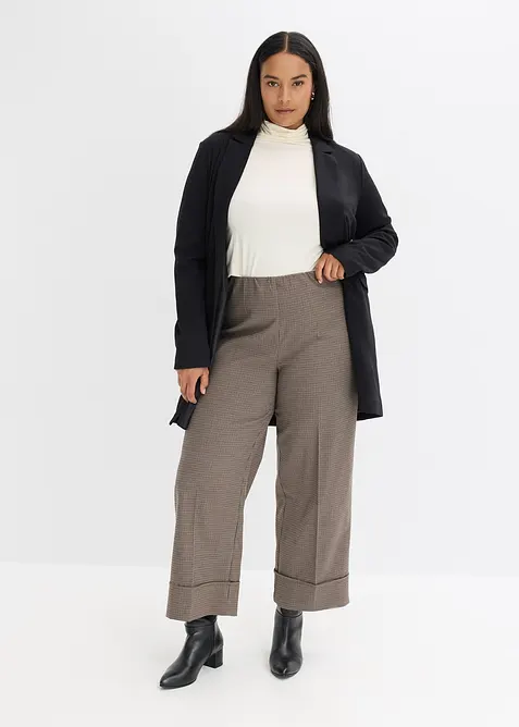 Pantalon à taille élastiquée, imprimé carreaux, bonprix