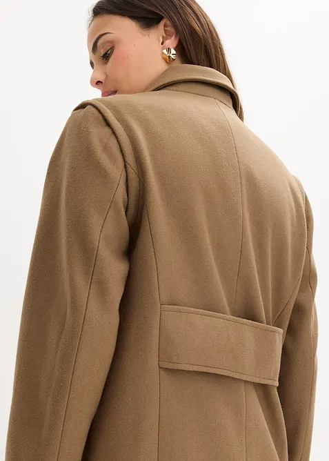 Manteau duveteux à manches amovibles, bonprix