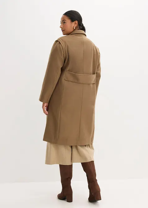 Manteau duveteux à manches amovibles, bonprix