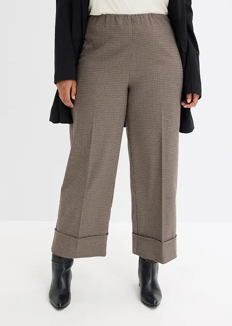 Pantalon à taille élastiquée, imprimé carreaux, bonprix