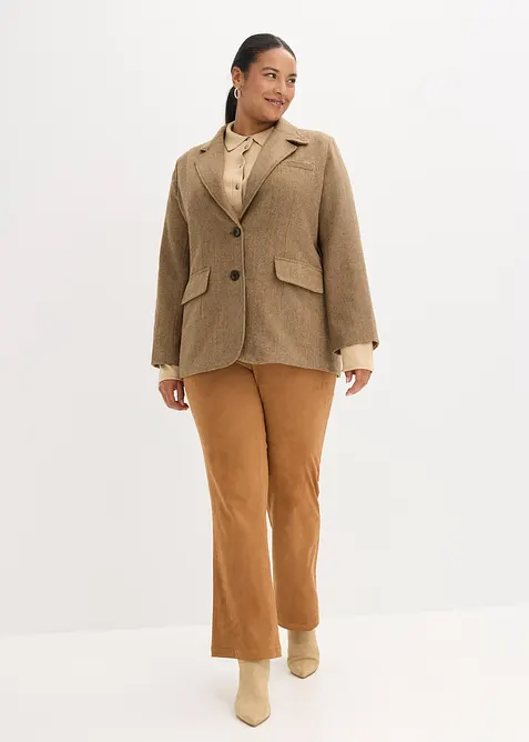 Blazer motif chevrons en laine mélangée, bonprix