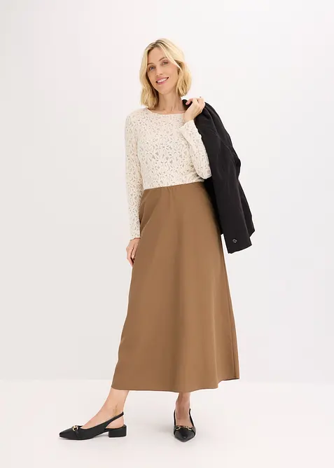 Jupe longue texturée, bonprix