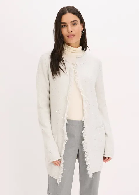 Manteau court en maille avec sequins et fil brillant, bonprix