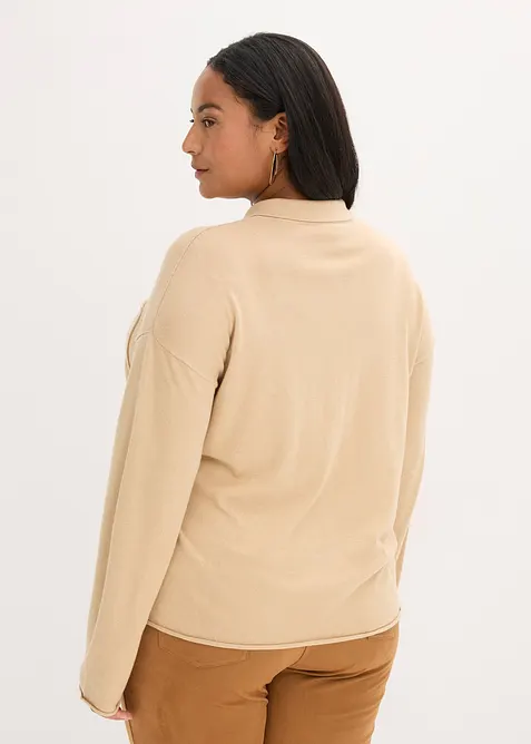 Gilet en fine maille à col chemise, bonprix