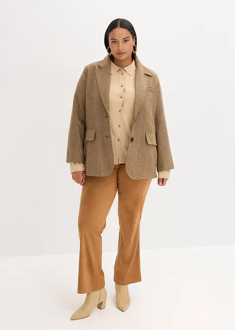 Gilet en fine maille à col chemise, bonprix