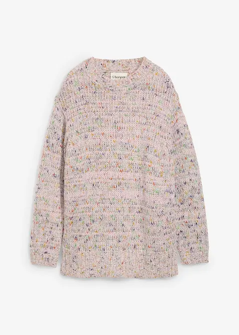 Pull oversize en maille chinée et texturée, bonprix