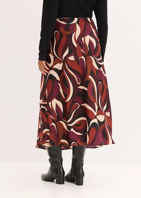 Jupe midi en satin fluide, bonprix