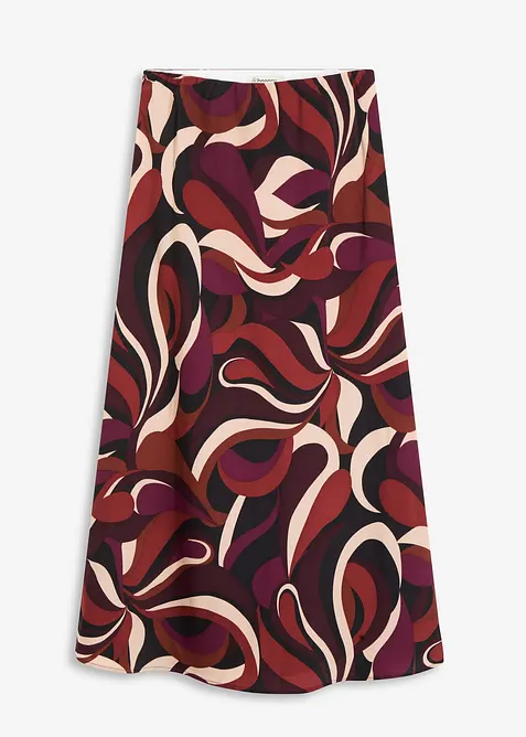 Jupe midi en satin fluide, bonprix