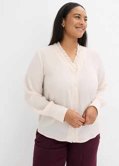 Blouse en mousseline à volants, bonprix