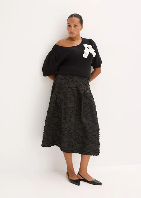 Jupe midi texturée, bonprix