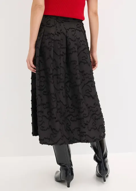 Jupe midi texturée, bonprix