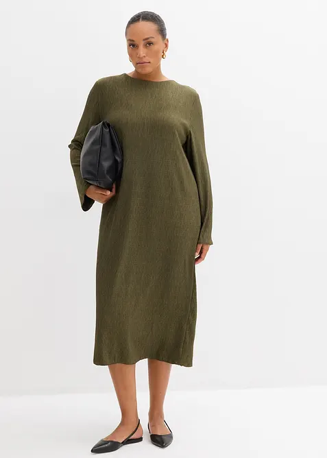 Robe midi aspect froissé, bonprix