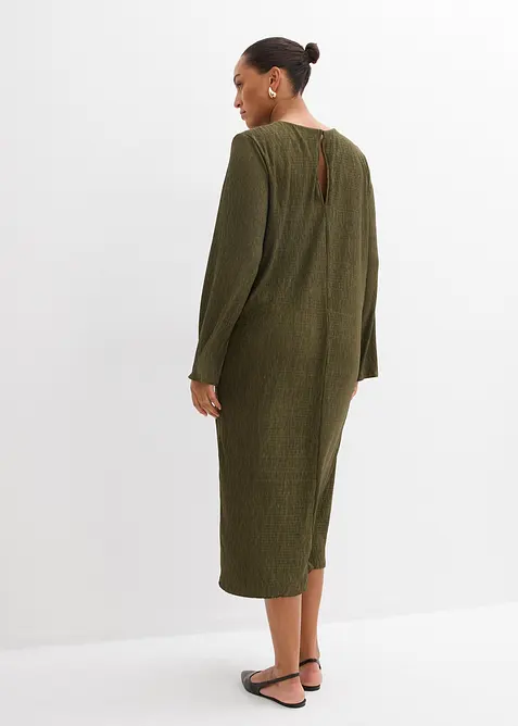 Robe midi aspect froissé, bonprix