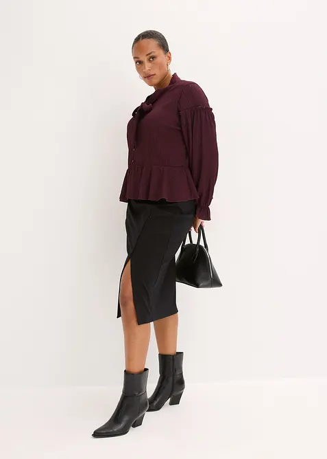 Blouse en jersey texturé, bonprix