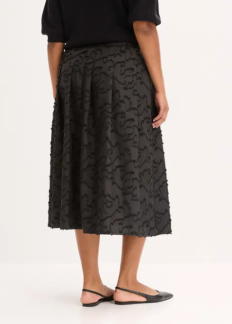 Jupe midi texturée, bonprix