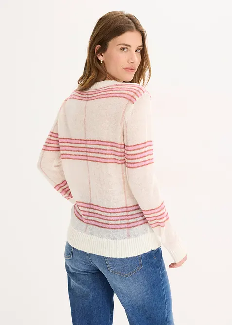 Pull ajouré avec laine et alpaga, bonprix