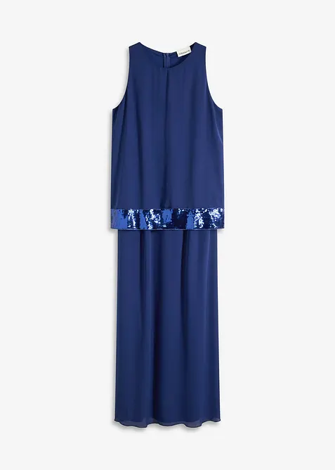 Robe longue en georgette fine avec sequins, bonprix