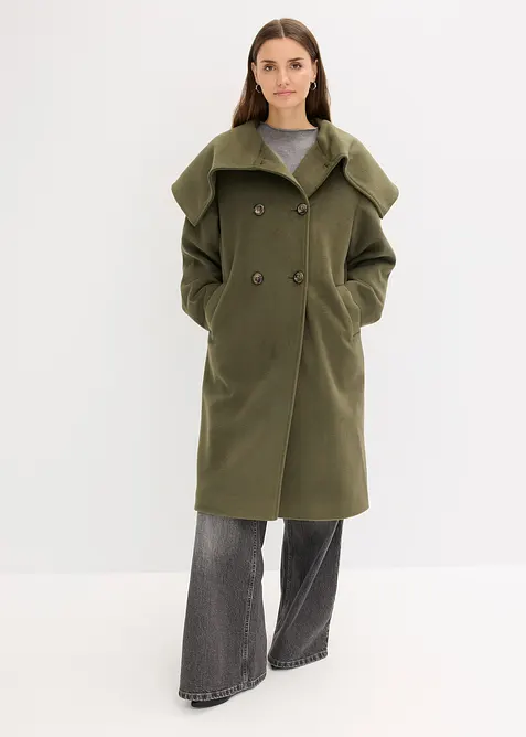 Manteau aspect laine à large col, bonprix