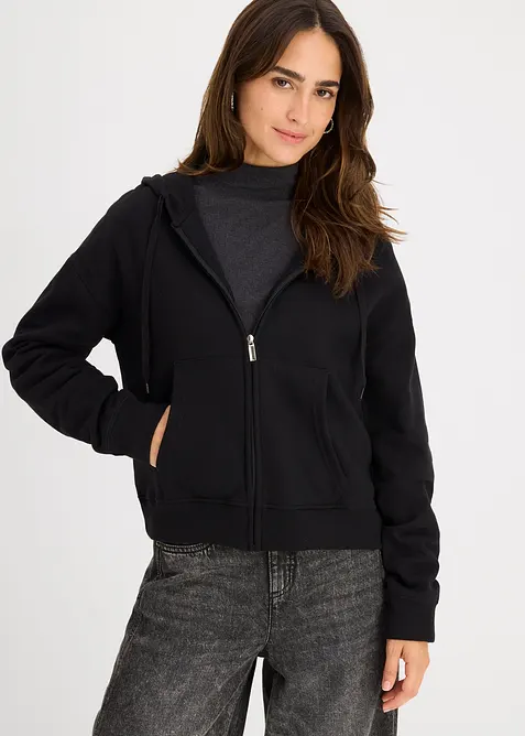Sweat zippé oversize, bonprix