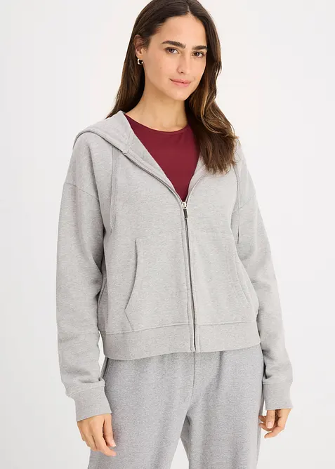 Sweat zippé oversize, bonprix