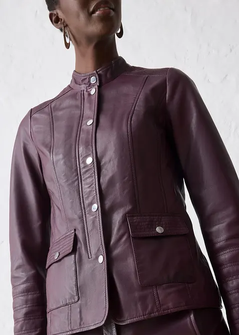 Veste en cuir nappa d’agneau, bonprix