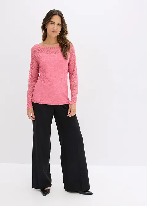 T-shirt manches longues en dentelle, bonprix