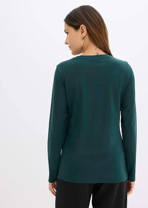 T-shirt manches longues avec roses imprimées, bonprix