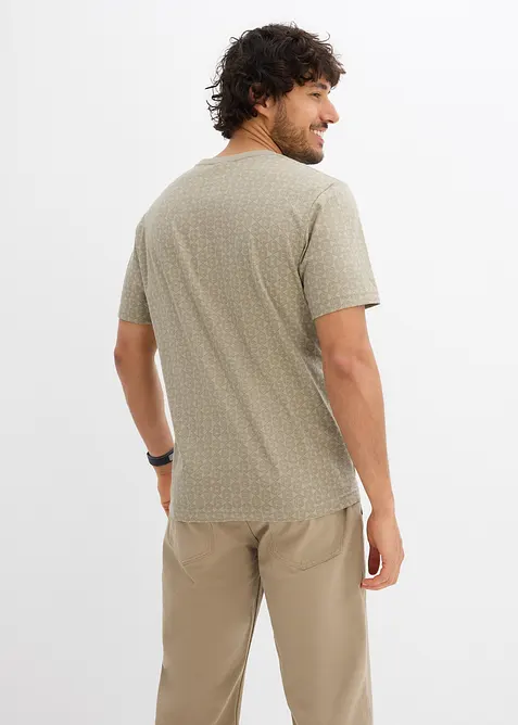 T-shirt 100% coton &agrave; l&rsquo;imprim&eacute; minimaliste, bonprix