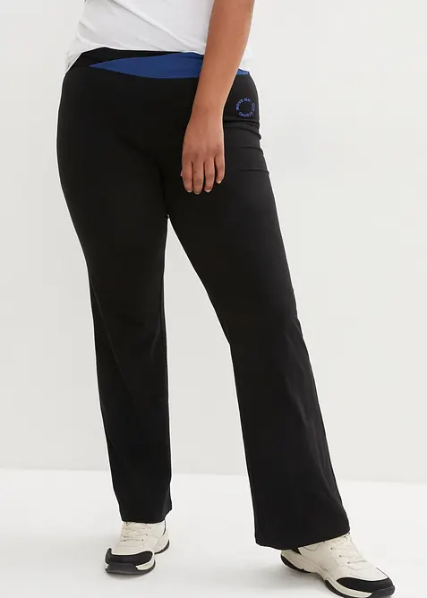 Pantalon de sport en coton, jambes évasées, bonprix