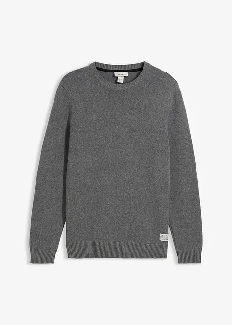 Pull en fine maille, coton recyclé majoritaire, bonprix