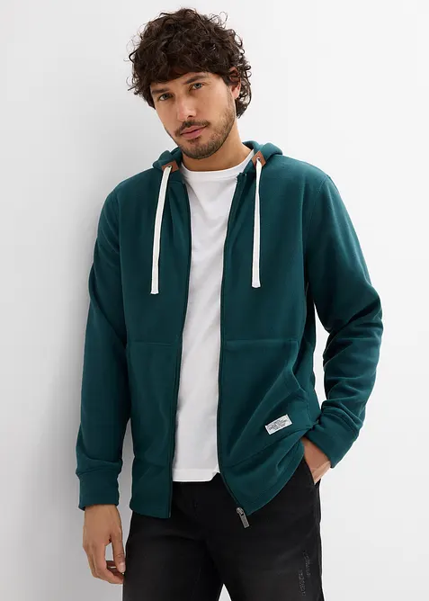 Veste polaire à capuche et poches plaquées, bonprix