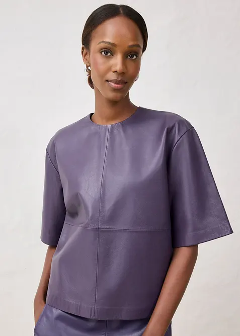 Tunique en cuir d’agneau nappa, bonprix