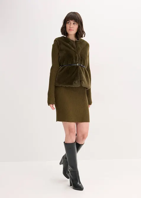 Gilet sans manches en peluche, bonprix