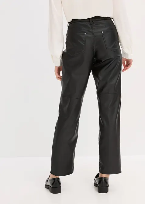 Pantalon enduit à taille élastiquée, bonprix