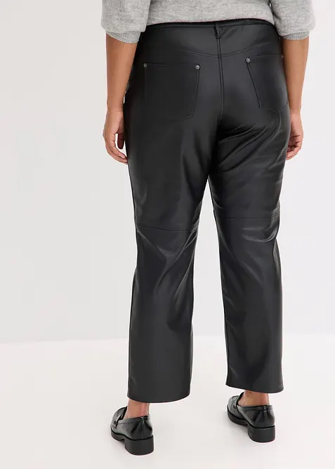 Pantalon enduit à taille élastiquée, bonprix