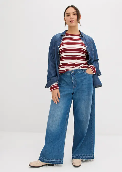 Jean large à taille mi-haute élastiquée, bonprix