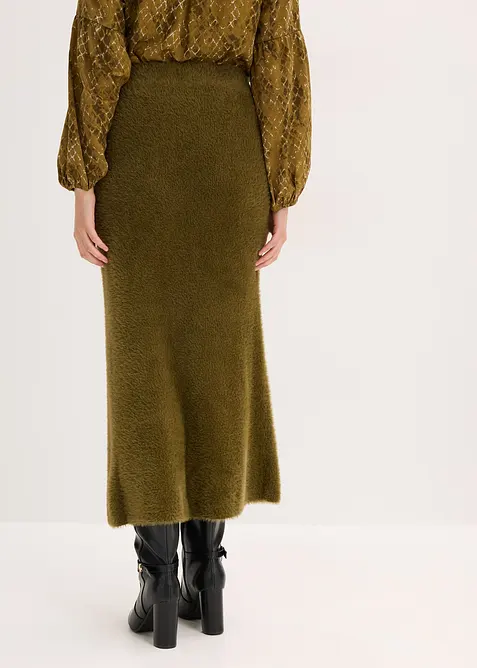 Jupe en maille poilue toute douce, bonprix