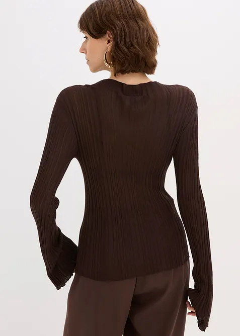 T-shirt en maille semi-transparent, bonprix