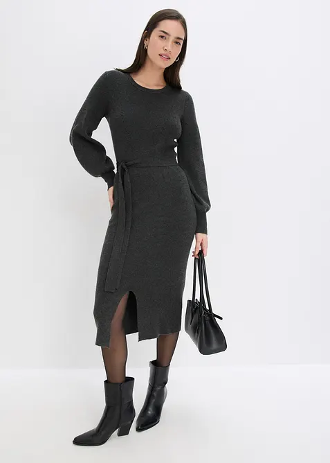 Robe pull fluide et côtelée en viscose majoritaire, bonprix
