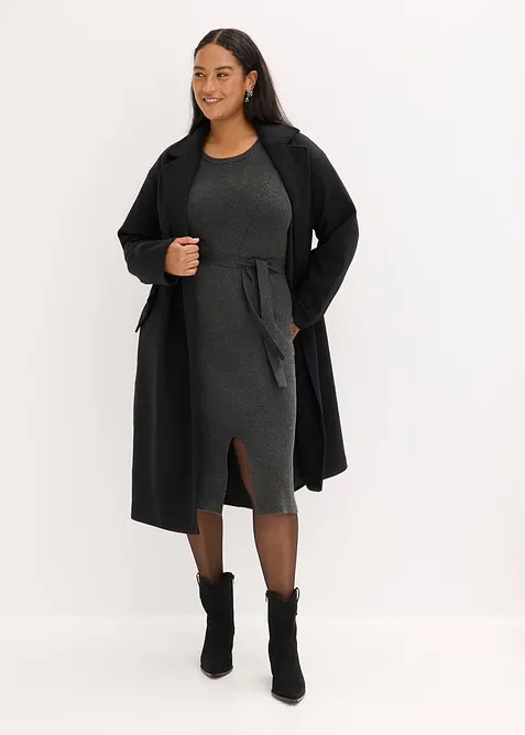 Robe pull fluide et c&ocirc;tel&eacute;e en viscose majoritaire, bonprix